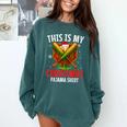 My Christmas Baseball Pajama Helmet Santa Xmas Men Boys Comfort Colors Sweatshirt Chalky Mint