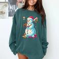 Christmas Baseball Snowman Drip For Boys Men Girls Women Comfort Colors Sweatshirt Chalky Mint