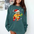 Christmas Gingerbread Man Baseball Player Catcher Comfort Colors Sweatshirt Chalky Mint