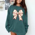 Coquette Bow Baseball Mama Baseball Mom Women Comfort Colors Sweatshirt Chalky Mint