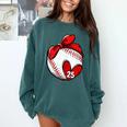 Custom Baseball Mom Number 25 Heart For Mom Mommy Comfort Colors Sweatshirt Chalky Mint