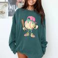 Cute Baseball Ice Cream Drip For Girls & Boys 2 Sides Comfort Colors Sweatshirt Chalky Mint
