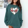Cute Baseball Mom Heart Mother's Day Sport Mama Mom Life Comfort Colors Sweatshirt Chalky Mint