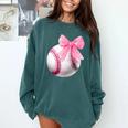 Cute Coquette Baseball Pink Bow Player & Fan Girls Comfort Colors Sweatshirt Chalky Mint Cute Coquette Baseball Pink Bow Player & Fan Girls Comfort Colors Sweatshirt Chalky Mint