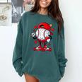Cute Game Day Baseball Ice Cream Drip Valentine Love XOXO Comfort Colors Sweatshirt Chalky Mint