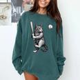 Cute Kitten Playing Baseball Hitter Bat Cool Baseball Cat Comfort Colors Sweatshirt Chalky Mint Cute Kitten Playing Baseball Hitter Bat Cool Baseball Cat Comfort Colors Sweatshirt Chalky Mint