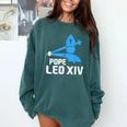 Da Pope Leo XIV Baseball Comfort Colors Sweatshirt Chalky Mint Da Pope Leo XIV Baseball Comfort Colors Sweatshirt Chalky Mint