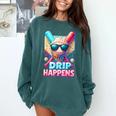Drip Happens Baseball Ice Cream Bat And Ball With Sunglasses Comfort Colors Sweatshirt Chalky Mint