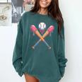 Dripping Pink Baseball Crossed Bats Summer Comfort Colors Sweatshirt Chalky Mint Dripping Pink Baseball Crossed Bats Summer Comfort Colors Sweatshirt Chalky Mint