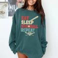 Eat Sleep Baseball Repeat Bat Ball Player Fan Comfort Colors Sweatshirt Chalky Mint Eat Sleep Baseball Repeat Bat Ball Player Fan Comfort Colors Sweatshirt Chalky Mint