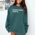 Everything Hurts Baseball Blue Comfort Colors Sweatshirt Chalky Mint