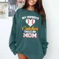 My Favorite Catcher Calls Me Mom Catcher Baseball Mom Heart Comfort Colors Sweatshirt Chalky Mint My Favorite Catcher Calls Me Mom Catcher Baseball Mom Heart Comfort Colors Sweatshirt Chalky Mint