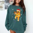 Gingerbread Man Baseball Christmas Comfort Colors Sweatshirt Chalky Mint