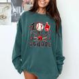 Happy 101 Days Of School Baseball Sports 100th Day Comfort Colors Sweatshirt Chalky Mint