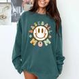 Happy Baseball Mom Groovy Retro Floral Smiling Face Comfort Colors Sweatshirt Chalky Mint Happy Baseball Mom Groovy Retro Floral Smiling Face Comfort Colors Sweatshirt Chalky Mint