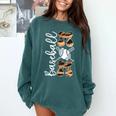 Happy Mother's Day Baseball Mom Leopard Softball Lover Comfort Colors Sweatshirt Chalky Mint Happy Mother's Day Baseball Mom Leopard Softball Lover Comfort Colors Sweatshirt Chalky Mint