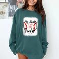 My Heart Is On That Field Baseball Mom Momm Comfort Colors Sweatshirt Chalky Mint