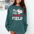 My Heart Is On That Field Baseball Player Baseball Mom Comfort Colors Sweatshirt Chalky Mint My Heart Is On That Field Baseball Player Baseball Mom Comfort Colors Sweatshirt Chalky Mint