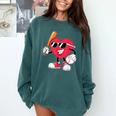 Heart Play Baseball Valentine's Day Teens Boys Girls Kids Comfort Colors Sweatshirt Chalky Mint Heart Play Baseball Valentine's Day Teens Boys Girls Kids Comfort Colors Sweatshirt Chalky Mint
