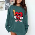 Heart Playing Baseball Valentines Day Comfort Colors Sweatshirt Chalky Mint Heart Playing Baseball Valentines Day Comfort Colors Sweatshirt Chalky Mint