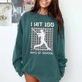 I Hit 100 Days Of School Baseball Player 100th Day Boys Kids Comfort Colors Sweatshirt Chalky Mint
