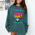 HUGvyn I Survived 100 Days Baseball Teacher Ice Cream Drip Comfort Colors Sweatshirt Chalky Mint HUGvyn I Survived 100 Days Baseball Teacher Ice Cream Drip Comfort Colors Sweatshirt Chalky Mint