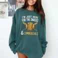 I'm Just Here For The Snacks And Commercials Baseball Comfort Colors Sweatshirt Chalky Mint