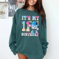 It's My 11th Birthday Baseball Ice Cream Drip Theme Comfort Colors Sweatshirt Chalky Mint