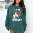 It's My 8th Birthday Baseball Football Heart 8 Year Old Comfort Colors Sweatshirt Chalky Mint It's My 8th Birthday Baseball Football Heart 8 Year Old Comfort Colors Sweatshirt Chalky Mint