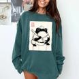 Japanese Grumpy Frog Baseball Player Baseball Comfort Colors Sweatshirt Chalky Mint