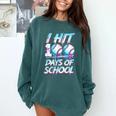 Kids 100 Days Of School 100th Day Baseball Ice Cream Drip Comfort Colors Sweatshirt Chalky Mint