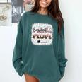 Leopard Baseball Mom Mama Mommy Bleached Comfort Colors Sweatshirt Chalky Mint