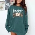 Leopard Baseball Mom Baseball Mama Retro Cute Mother's Day Comfort Colors Sweatshirt Chalky Mint Leopard Baseball Mom Baseball Mama Retro Cute Mother's Day Comfort Colors Sweatshirt Chalky Mint