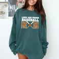 Loud And Proud Baseball Mom Leopard Mama Loves Comfort Colors Sweatshirt Chalky Mint