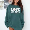 I Love My Boys Baseball Moms Comfort Colors Sweatshirt Chalky Mint