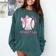 Mama Biggest Fan Coquette Bow Baseball Mom Fan Mother's Day Comfort Colors Sweatshirt Chalky Mint Mama Biggest Fan Coquette Bow Baseball Mom Fan Mother's Day Comfort Colors Sweatshirt Chalky Mint