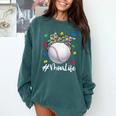 Messy Ball Puzzle Baseball Mom Life Autism Awareness Month Comfort Colors Sweatshirt Chalky Mint