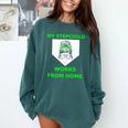 Messy Bun Baseball Mom My Stepchild Works From Home Comfort Colors Sweatshirt Chalky Mint