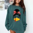 Messy Bun Baseball Mom Turkey Face Matching Thanksgiving Comfort Colors Sweatshirt Chalky Mint Messy Bun Baseball Mom Turkey Face Matching Thanksgiving Comfort Colors Sweatshirt Chalky Mint