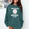 Mom Of The Birthday Boy Baseball Player Birthday Comfort Colors Sweatshirt Chalky Mint