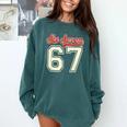 Number 67 Meme Six Seven Baseball Style Kids Boy Teen Comfort Colors Sweatshirt Chalky Mint