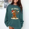 Oh Snap Gingerbreadman Baseball Christmas Men Boys Toddlers Comfort Colors Sweatshirt Chalky Mint