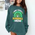 One Lucky Baseball Mom St Patricks Day Rainbow Mother Mama Comfort Colors Sweatshirt Chalky Mint