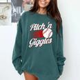 Pitch 'n Giggles Baseball Player Women Baseball Mom Comfort Colors Sweatshirt Chalky Mint Pitch 'n Giggles Baseball Player Women Baseball Mom Comfort Colors Sweatshirt Chalky Mint