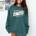 Proud Senior Grandma Class Of 2026 Baseball Graduate Leopard Comfort Colors Sweatshirt Chalky Mint