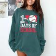 Retro 100 Days Of School Baseball Teacher Student 100 Days Comfort Colors Sweatshirt Chalky Mint