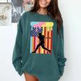 Retro Baseball Drip Boys Ice Cream Patriotic American Flag Comfort Colors Sweatshirt Chalky Mint