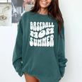 Retro Baseball Mom Summer Groovy Appreciation Comfort Colors Sweatshirt Chalky Mint