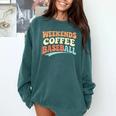 Weekends Coffee Baseball Retro Vibes Comfort Colors Sweatshirt Chalky Mint