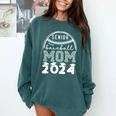 Senior Baseball MOM 2024 Graduation Caps Comfort Colors Sweatshirt Chalky Mint
